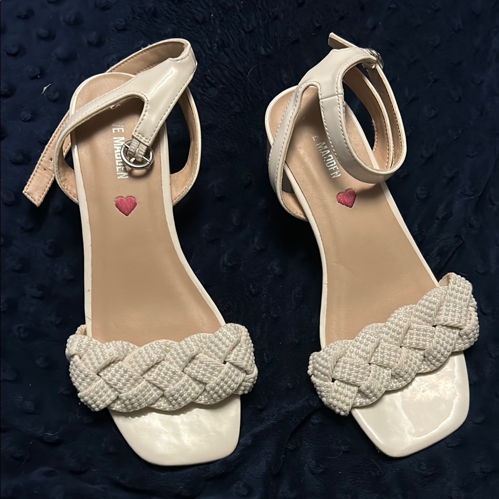 Elegant Cream Braided Sandals